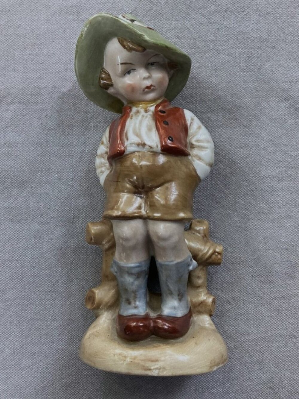 Vintage Wagner & Apel, Bertram, Porcelain Boy & Fence, East Germany, 1930's READ
